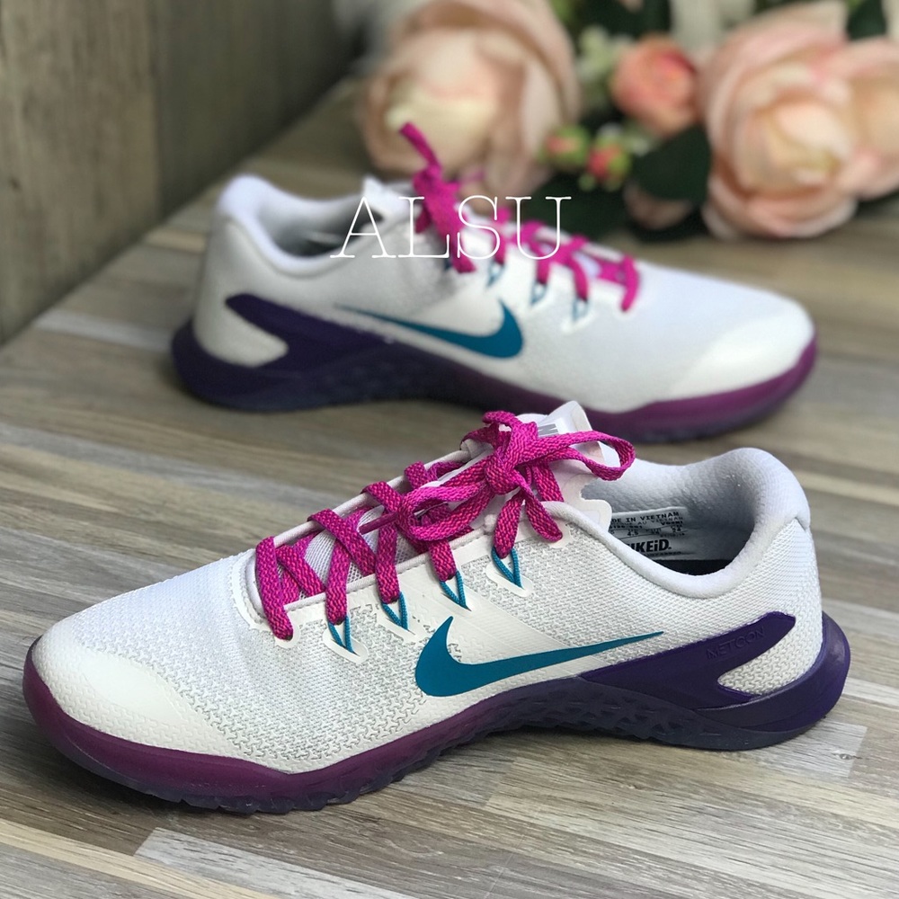 NikeID Metcon 4 White Violet Pink W AUTHENTIC - Picture 2 of 8